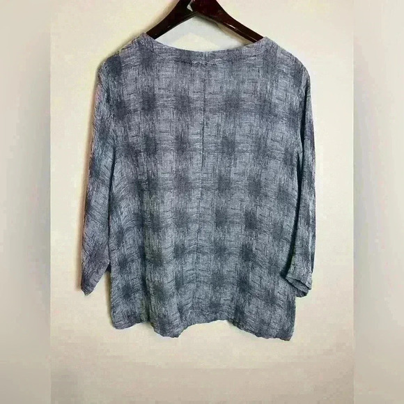 Pure Jill top 80% linen navy grey top L - Picture 7 of 8